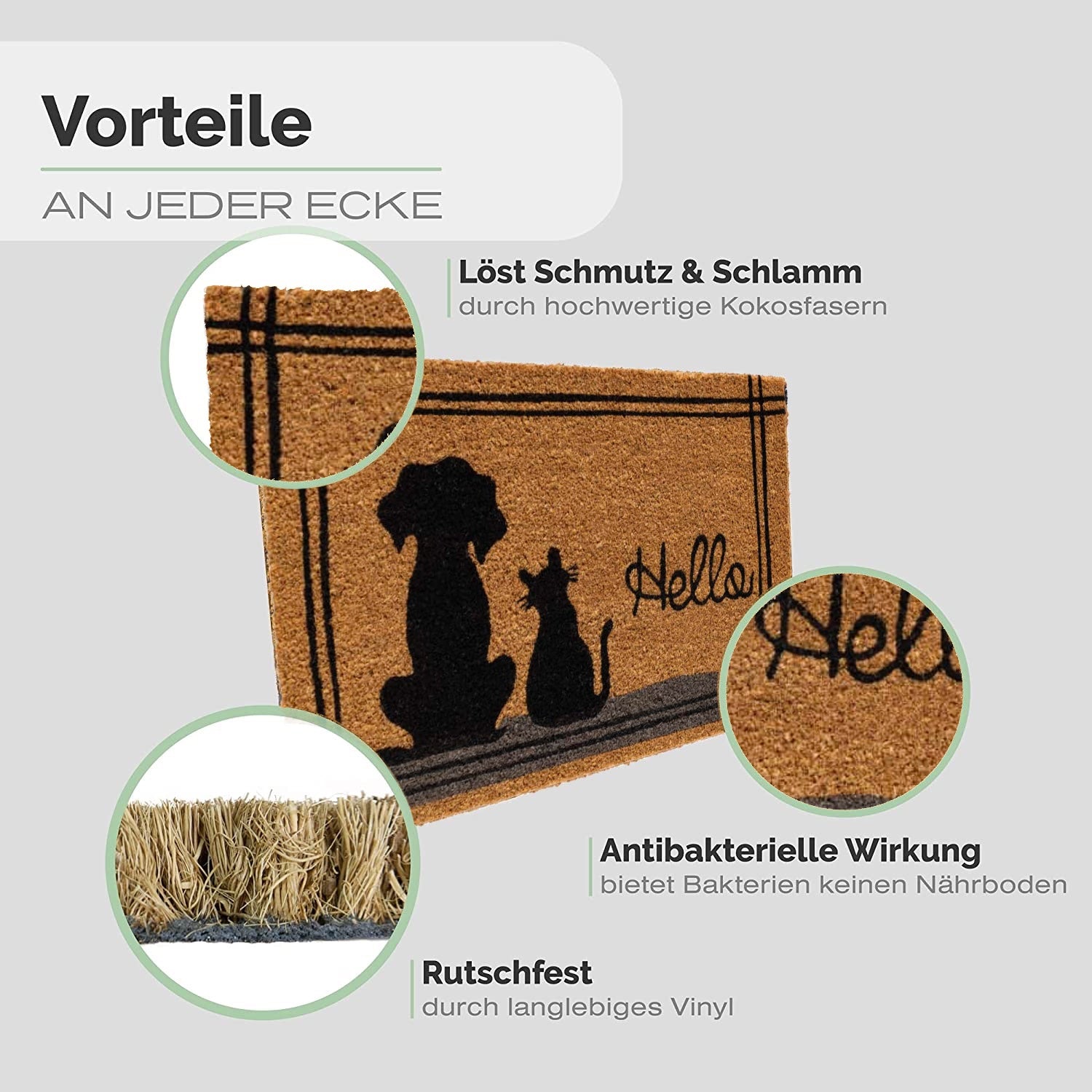 Fußmatte Fußabstreifer DECOR Mops Hund Spruch Zuhause lustig waschbar 40x60  cm kaufen