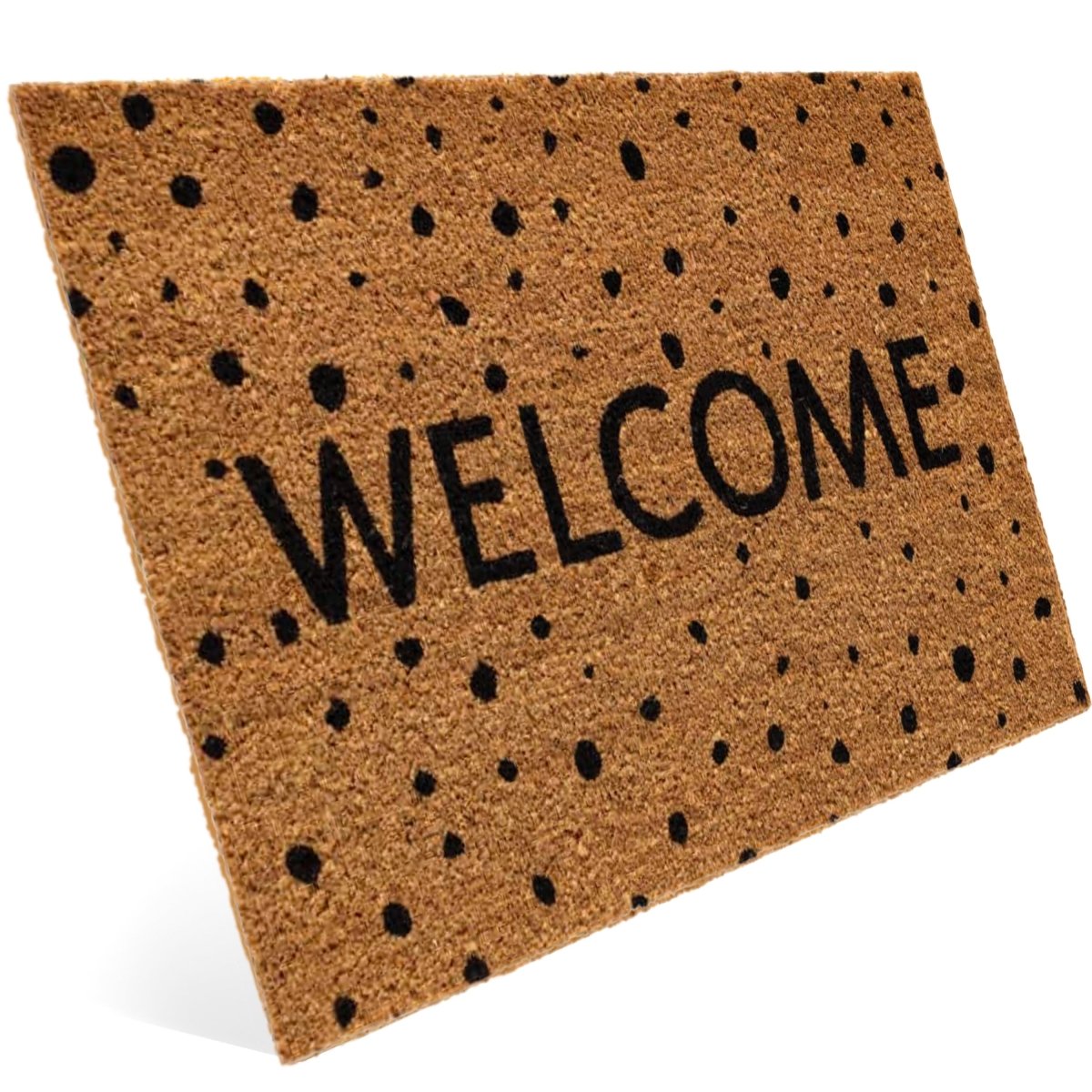 Kokos Fußmatte Welcome mit Punkte - Entrando