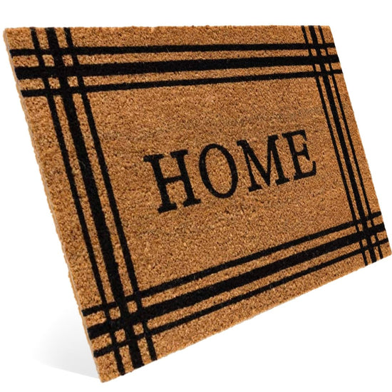 Kokos Fußmatte mit Streifen Motiv und Home - Entrando