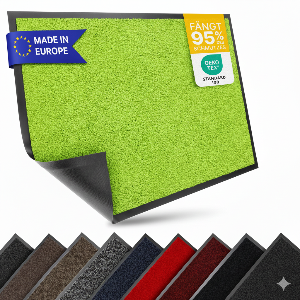 Premium Fußmatte für innen &amp; außen - Flach, Waschbar, Rutschfest