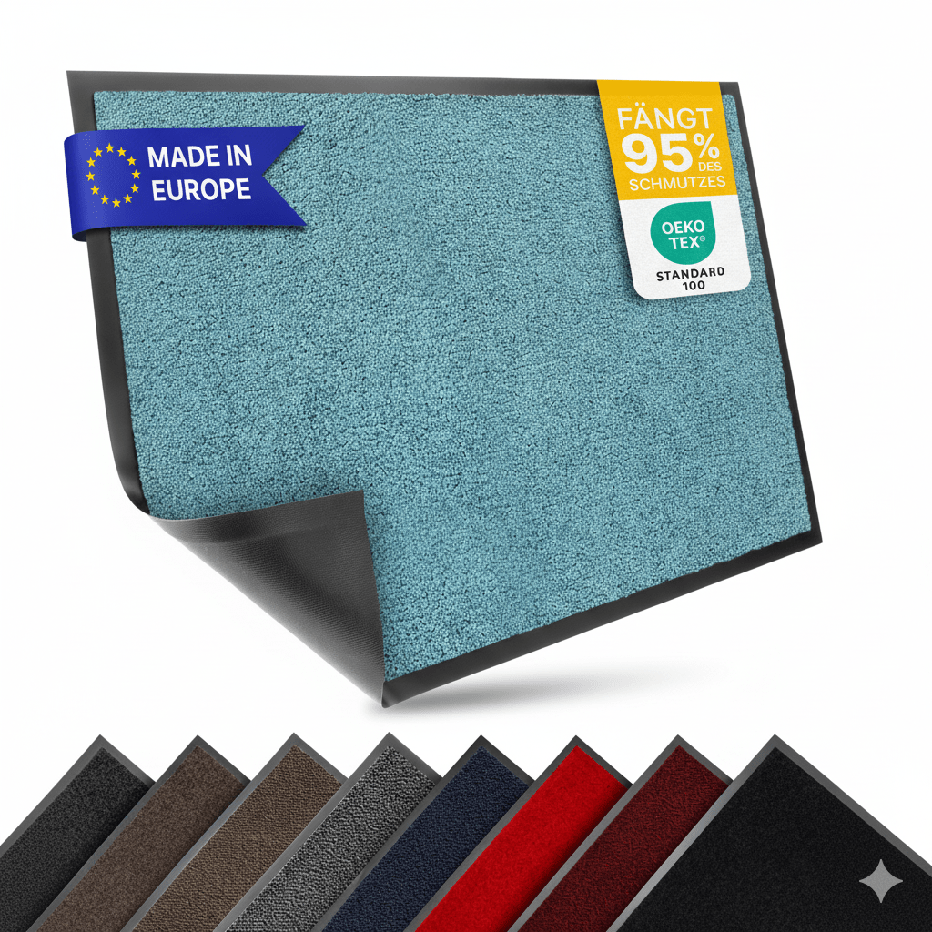 Premium Fußmatte für innen &amp; außen - Flach, Waschbar, Rutschfest - Entrando