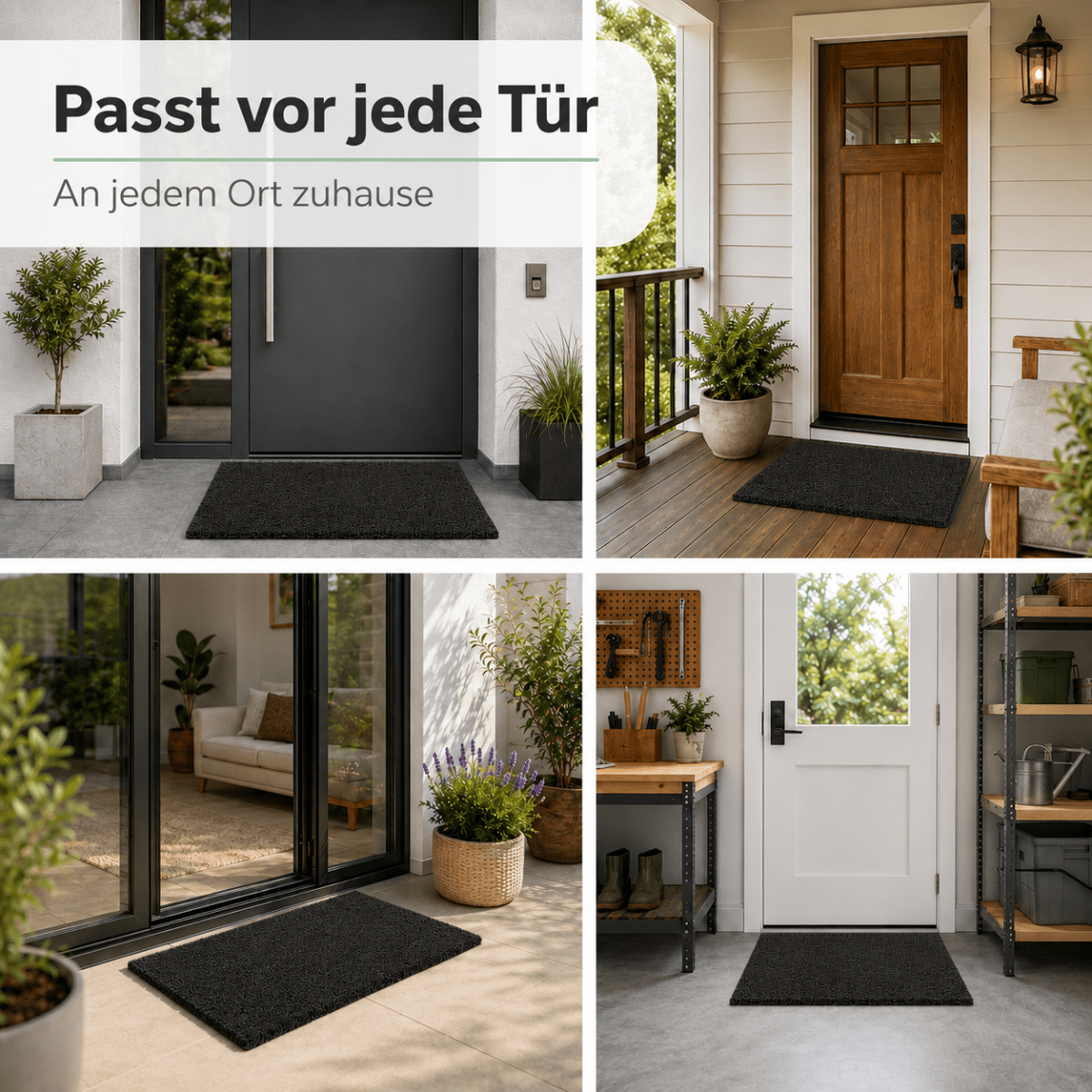Fußmatte Kokos - für außen, rutschfest, robust - ideal als Türmatte für Eingang Haustür - Entrando