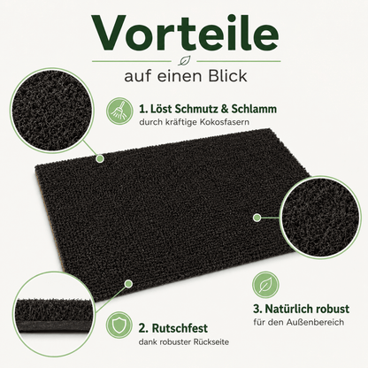 Fußmatte Kokos - für außen, rutschfest, robust - ideal als Türmatte für Eingang Haustür - Entrando
