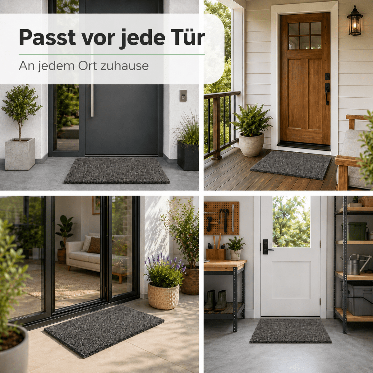 Fußmatte Kokos - für außen, rutschfest, robust - ideal als Türmatte für Eingang Haustür - Entrando