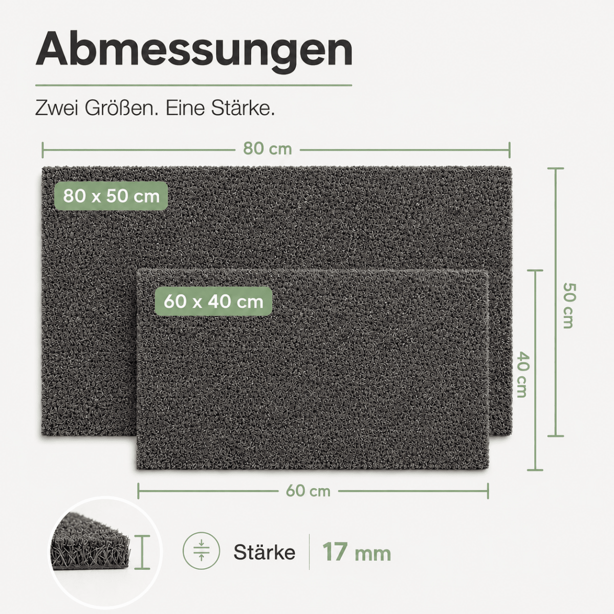 Fußmatte Kokos - für außen, rutschfest, robust - ideal als Türmatte für Eingang Haustür - Entrando