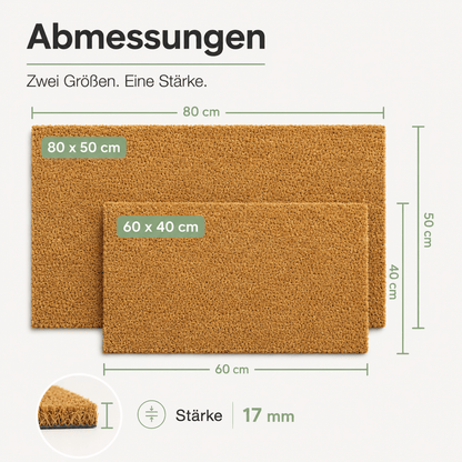 Fußmatte Kokos - für außen, rutschfest, robust - ideal als Türmatte für Eingang Haustür - Entrando