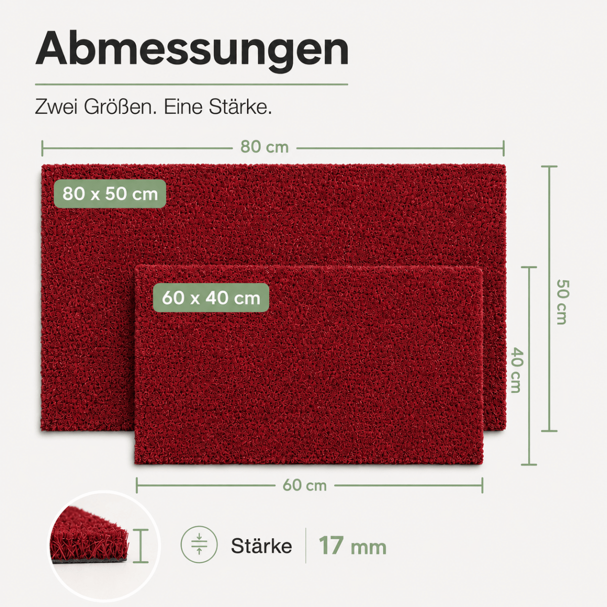 Fußmatte Kokos - für außen, rutschfest, robust - ideal als Türmatte für Eingang Haustür - Entrando