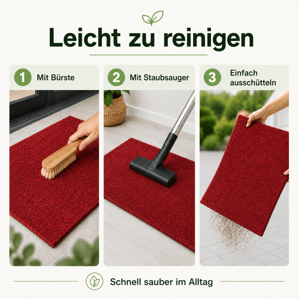 Fußmatte Kokos - für außen, rutschfest, robust - ideal als Türmatte für Eingang Haustür - Entrando
