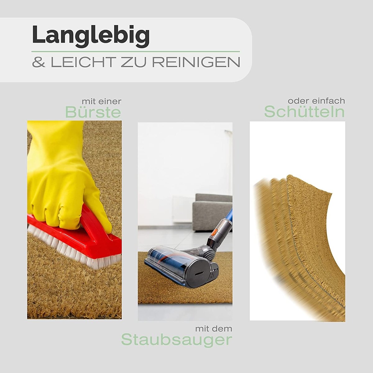 Fussmatte aus Kokos mit drei bunten Zwergen - Entrando