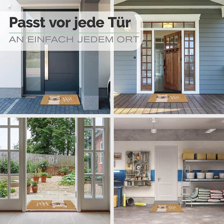 Fußmatte aus Kokos mit Motiv Lama & Hi - Entrando