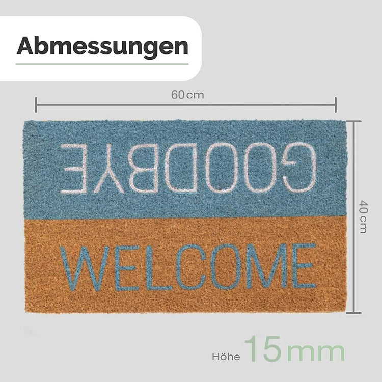 Fussmatte aus Kokos mit Welcome & Goodbye Motiv - Entrando