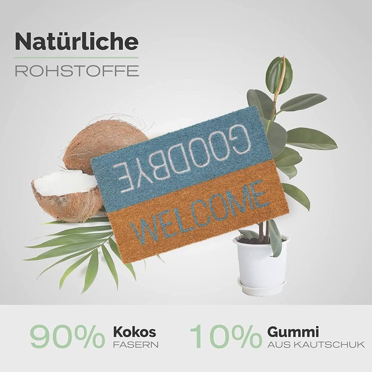 Fussmatte aus Kokos mit Welcome & Goodbye Motiv - Entrando