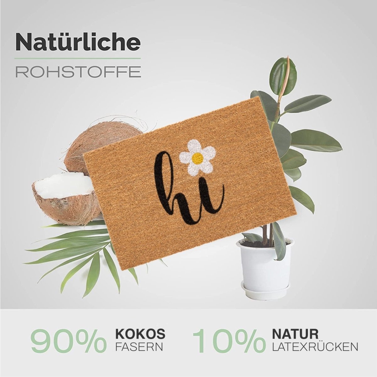 Fussmatte Kokos Hi mit Blume - Entrando