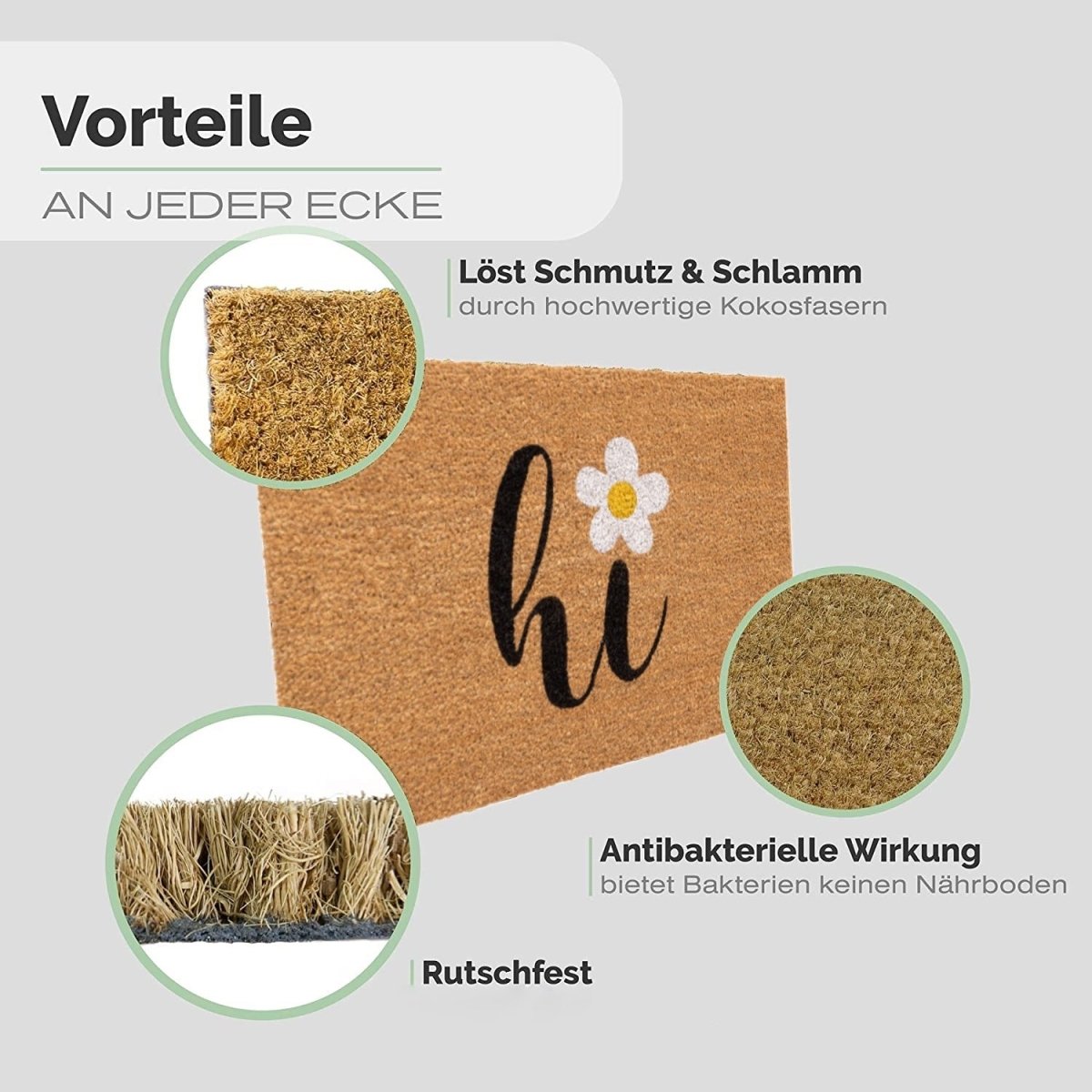 Fussmatte Kokos Hi mit Blume - Entrando