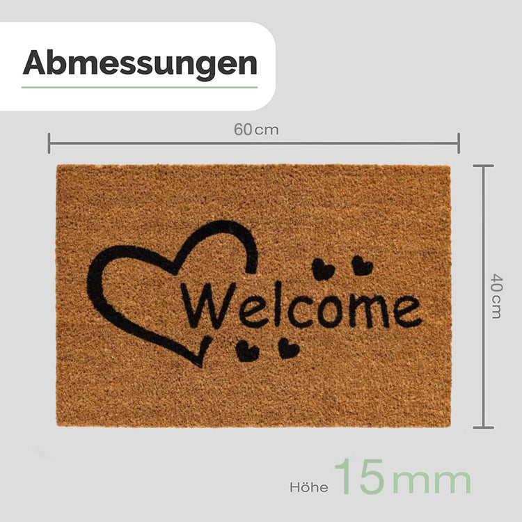 Fussmatte Kokos Welcome mit Herz - Entrando