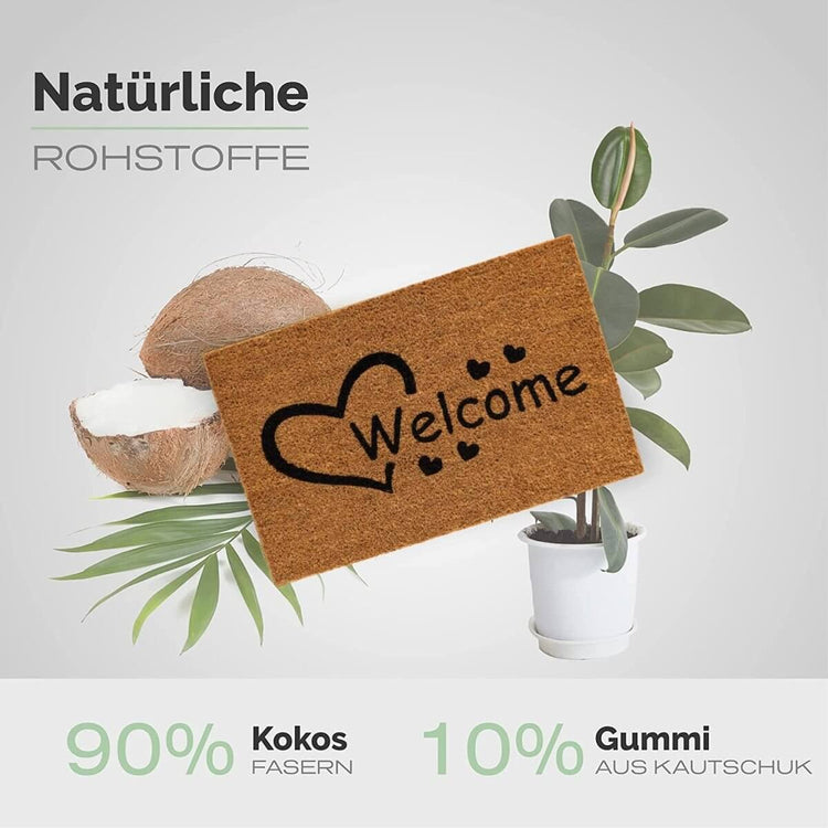 Fussmatte Kokos Welcome mit Herz - Entrando