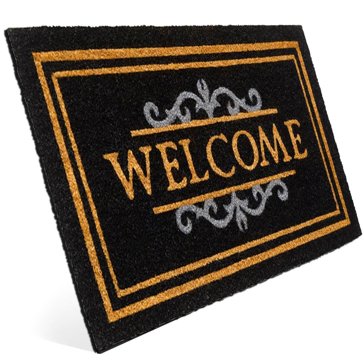 Fussmatte Kokos Welcome mit Ornament Aufdruck - Entrando