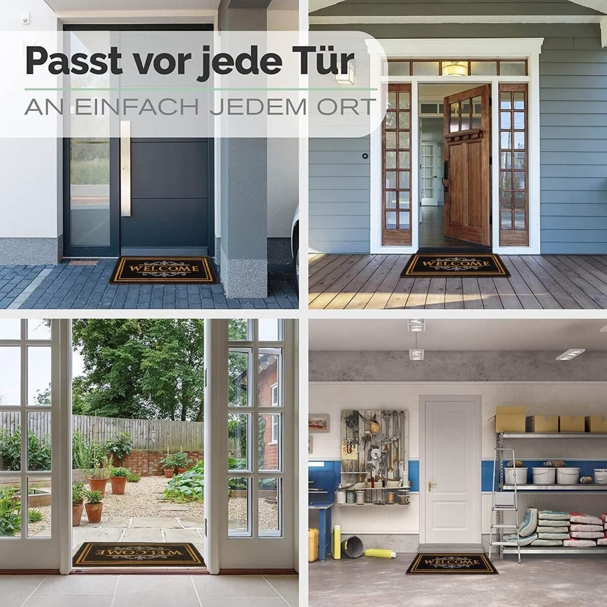 Fussmatte Kokos Welcome mit Ornament Aufdruck - Entrando
