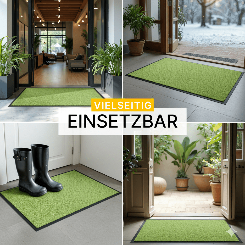 Premium Fußmatte für innen &amp; außen - Flach, Waschbar, Rutschfest - Entrando