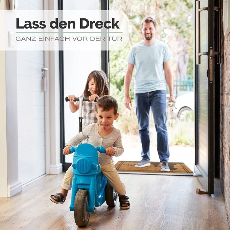 Kokos Fußmatte mit Hund und Katze & Hello - Entrando
