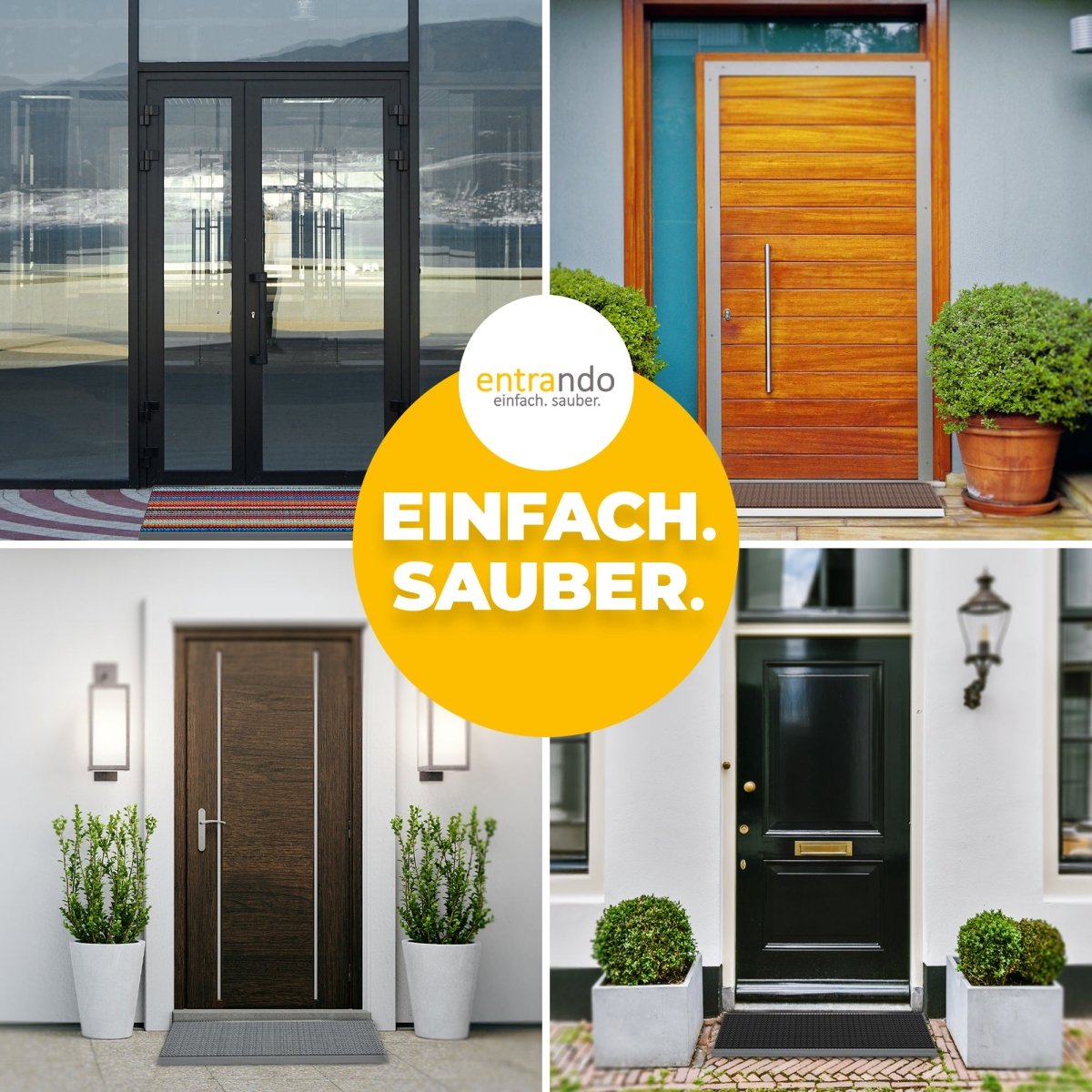 Premium Fußabtreter für Außen - Kraftvollen Bürsten und Metall-Rahmen aus Alu - Entrando