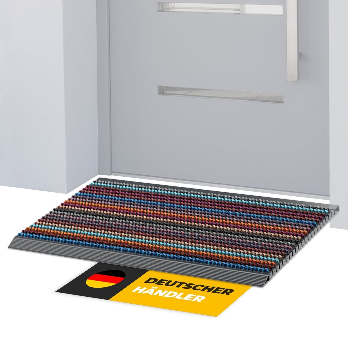 Premium Fußabtreter für Außen - Kraftvollen Bürsten und Metall-Rahmen aus Alu - Entrando