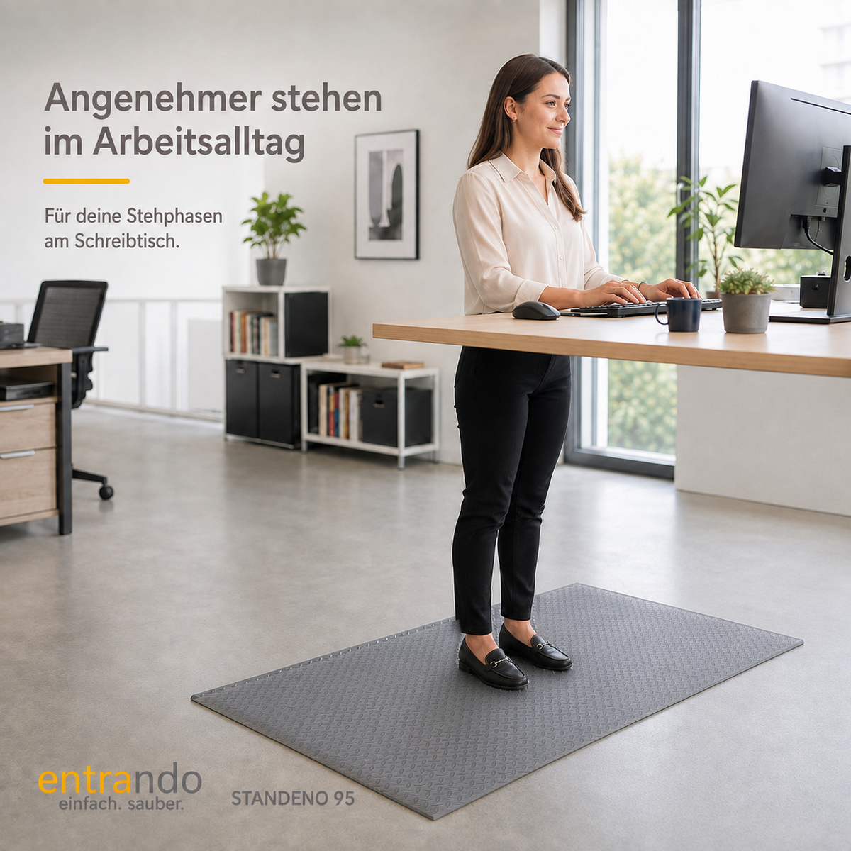 STANDENO 95 Antiermüdungsmatte für Stehschreibtisch &amp; Arbeitsplatz