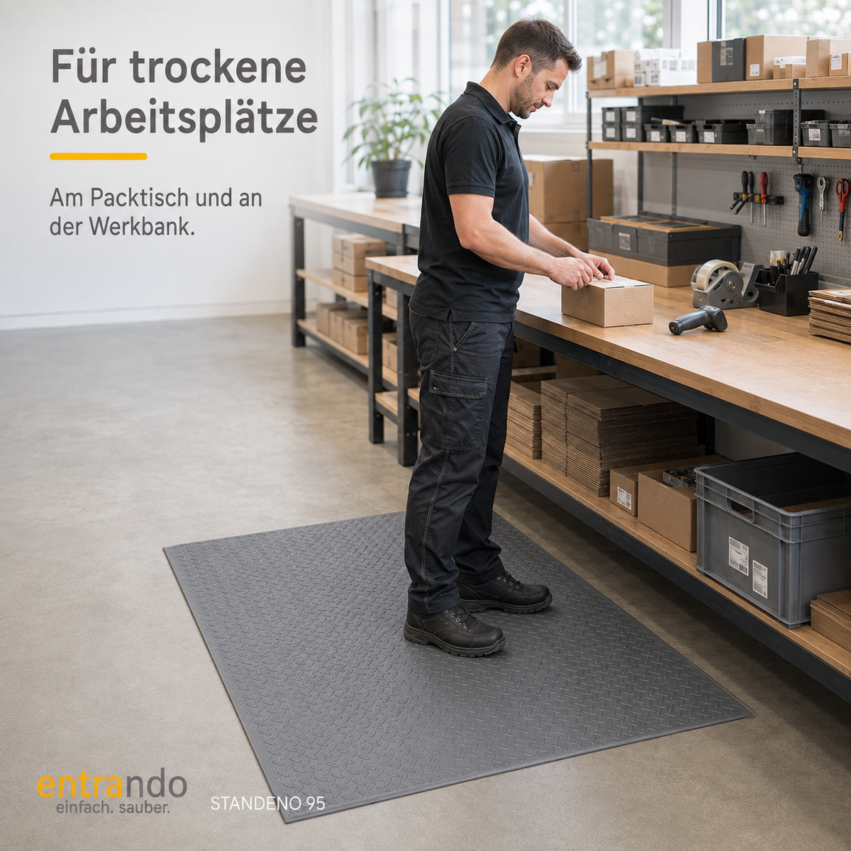 STANDENO 95 Antiermüdungsmatte für Stehschreibtisch &amp; Arbeitsplatz