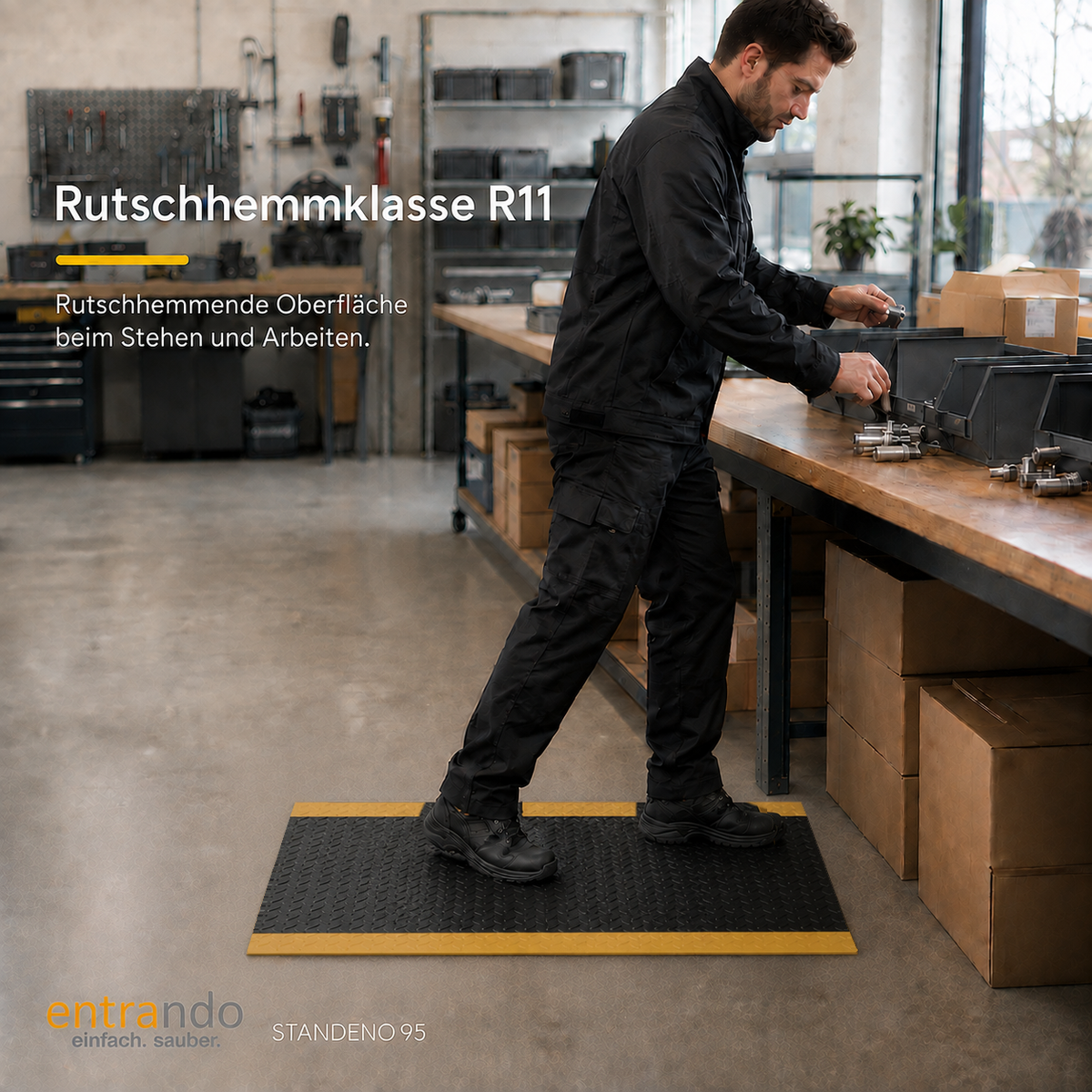 STANDENO 95 Antiermüdungsmatte für Stehschreibtisch &amp; Arbeitsplatz