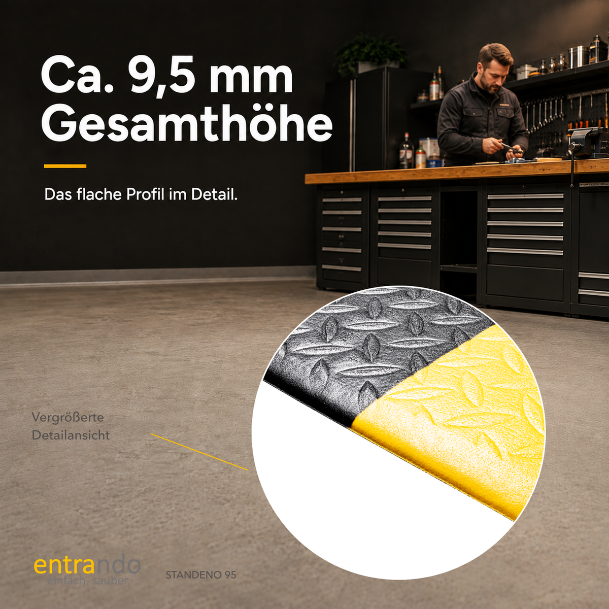 STANDENO 95 Antiermüdungsmatte für Stehschreibtisch &amp; Arbeitsplatz
