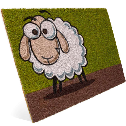Fußmatte aus Kokos mit Schaf Motiv