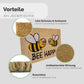 Fußmatte aus Kokos mit Bienen Motiv & Bee Happy - Entrando